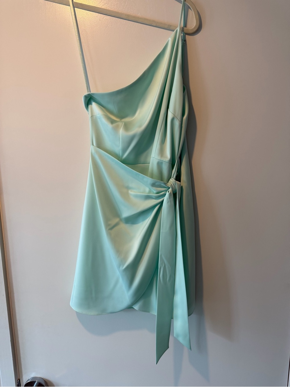 Gianni Bini Mint One-Shoulder Tie-Waist Dress